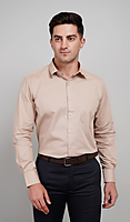 Men's Formal Shirt (Golden Beige - Full Sleeves Linen 100% Cotton) Men's Formal Shirt (Golden Beige - Full Sleeves Linen 100% Cotton)