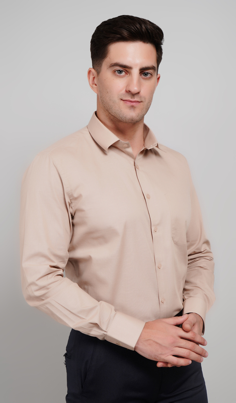 Men's Formal Shirt ( Golden Beige - Full Sleeves Linen 100% Cotton) Men's Formal Shirt ( Golden Beige - Full Sleeves Linen 100% Cotton)
